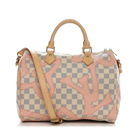 Louis Vuitton Damier Azur Tahitienne Speedy Bandouliere 30 Rose Ballerine 1 of 6
