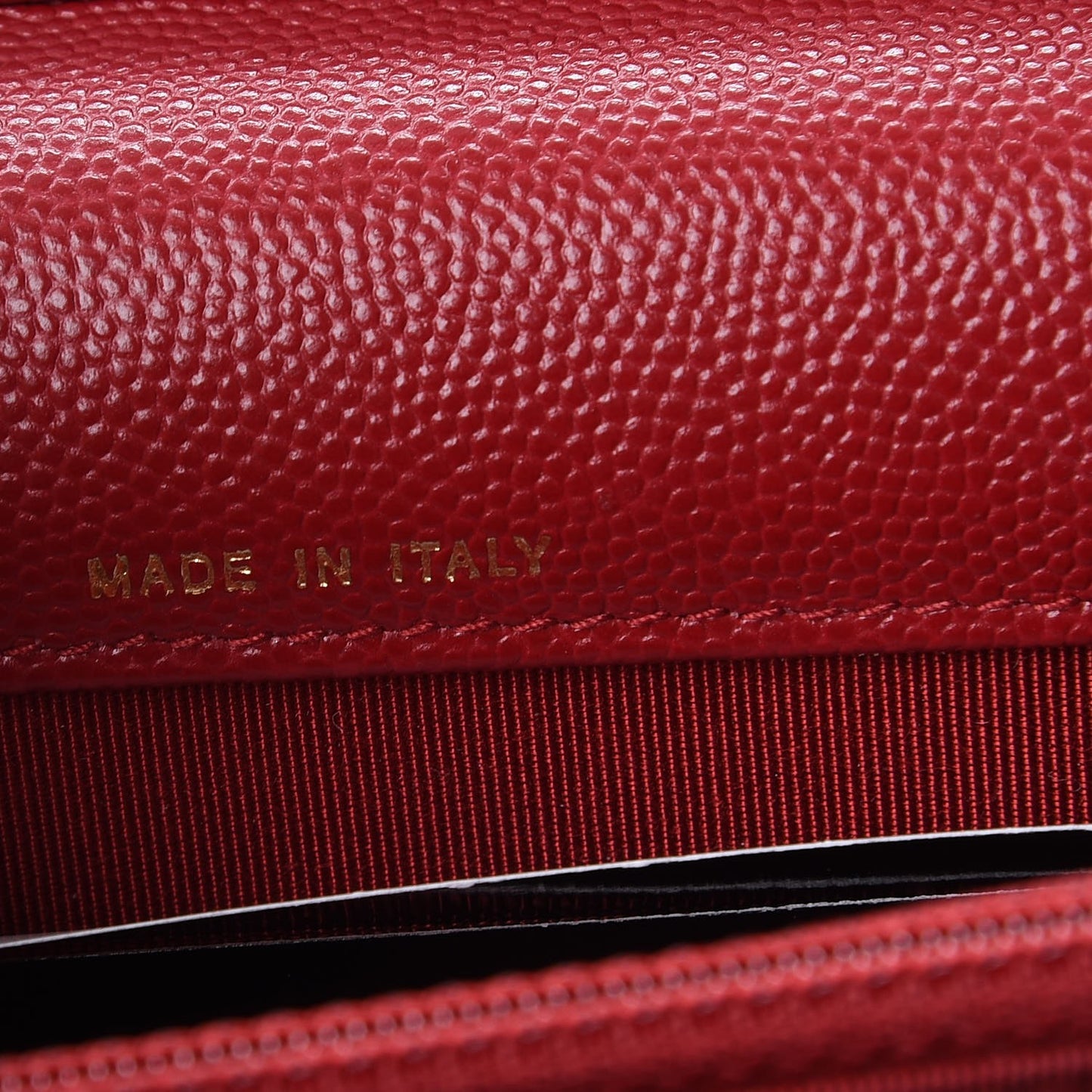 Caviar Quilted Square Wallet On Chain WOC Dark Red