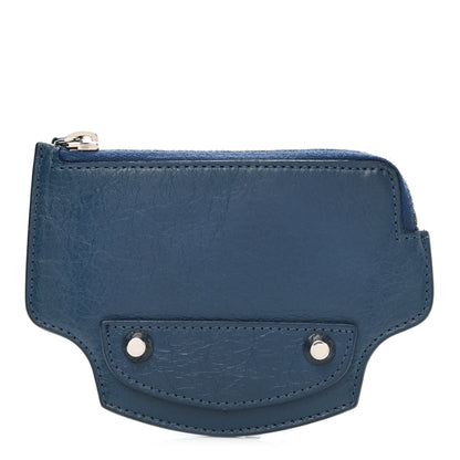 Balenciaga Agneau Silver Hardware Pouch Bleu Profond 1 of 8