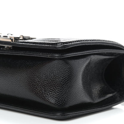 Chanel Caviar Chevron Quilted Small Boy Flap Black 7 of 9