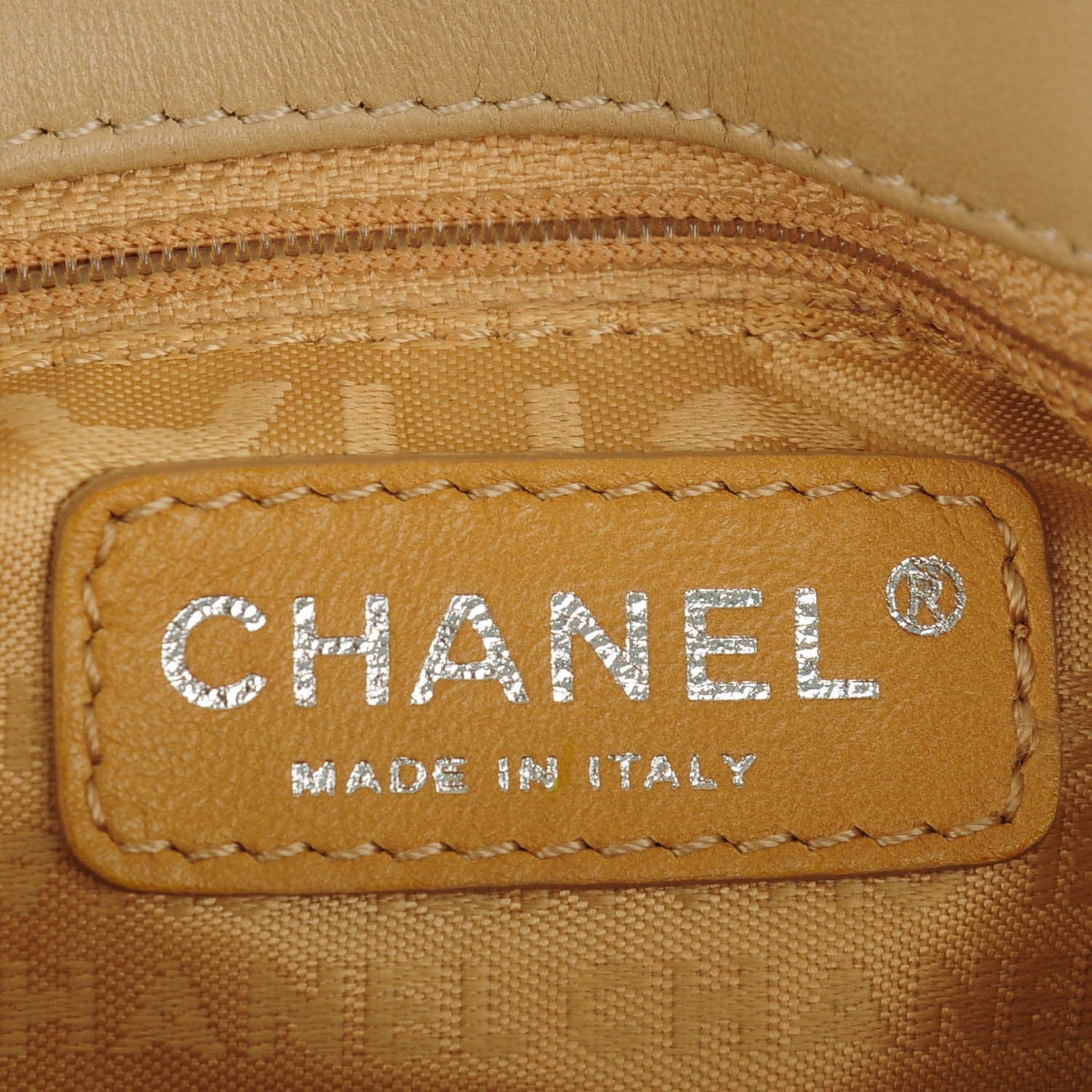 Chanel Glazed Crackled Calfskin Studded Mademoiselle Flap Beige 6 of 9
