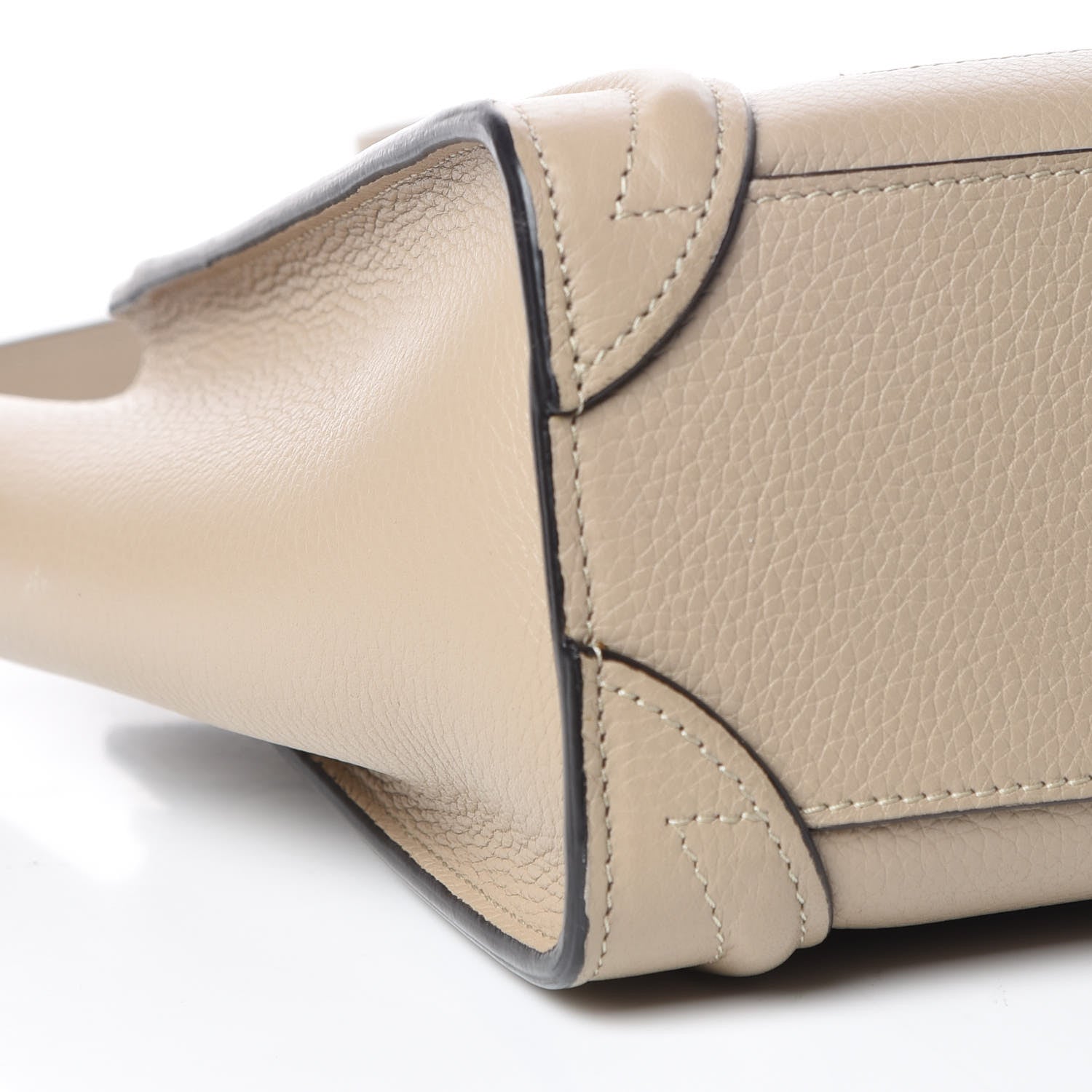 Celine Drummed Calfskin Nano Luggage Dune 10 of 11
