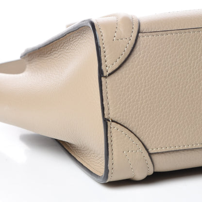Celine Drummed Calfskin Nano Luggage Dune 10 of 11
