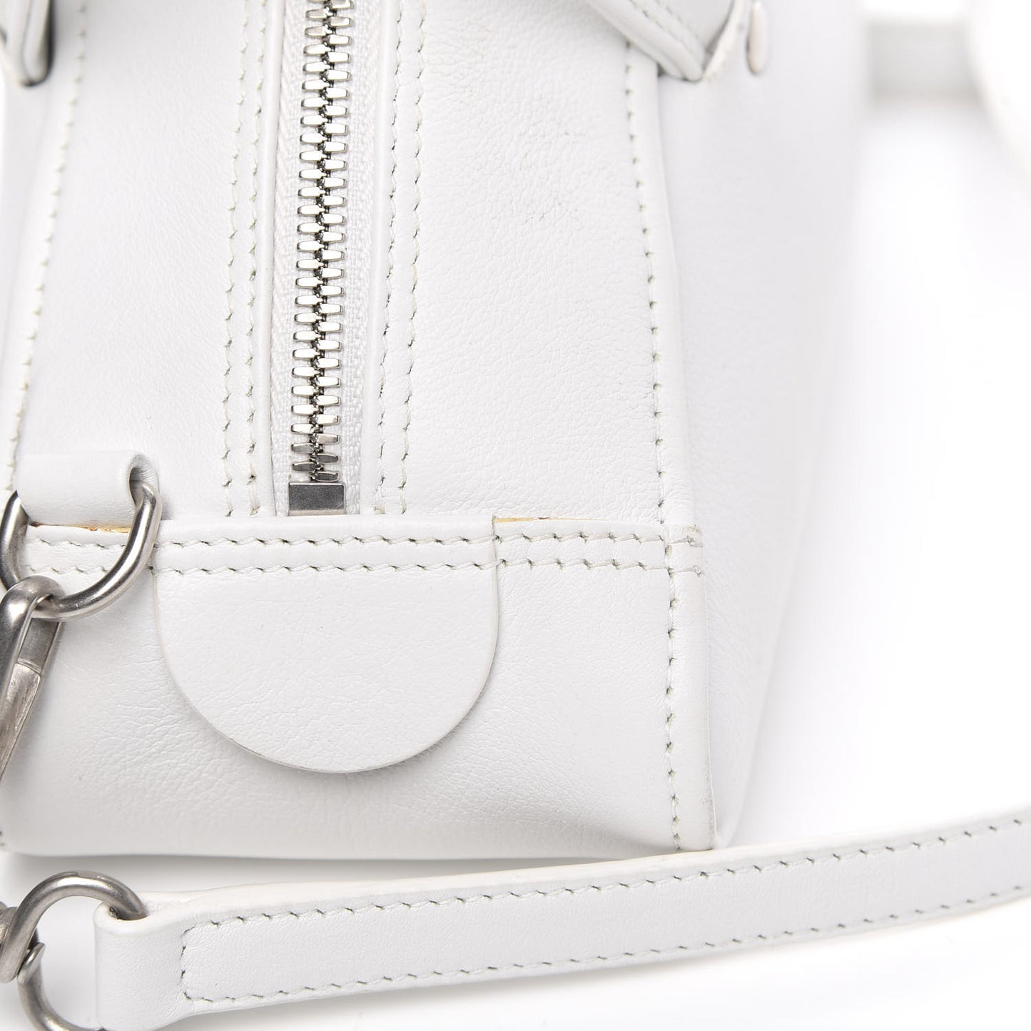 Calfskin S Triangle Duffle White