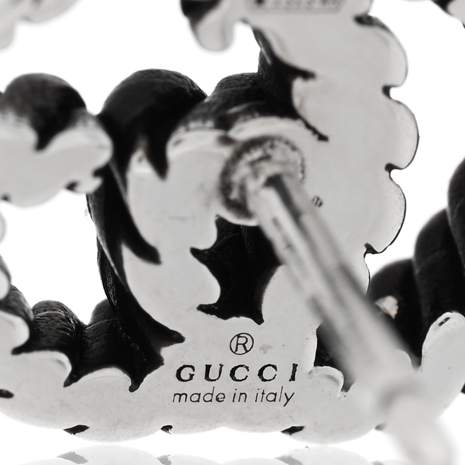 Gucci Sterling Silver Torchon Double G Earrings 4 of 4