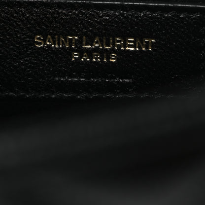Saint Laurent Grain De Poudre Textured Mixed Matelasse Triquilt Small Monogram Satchel Black 6 of 9