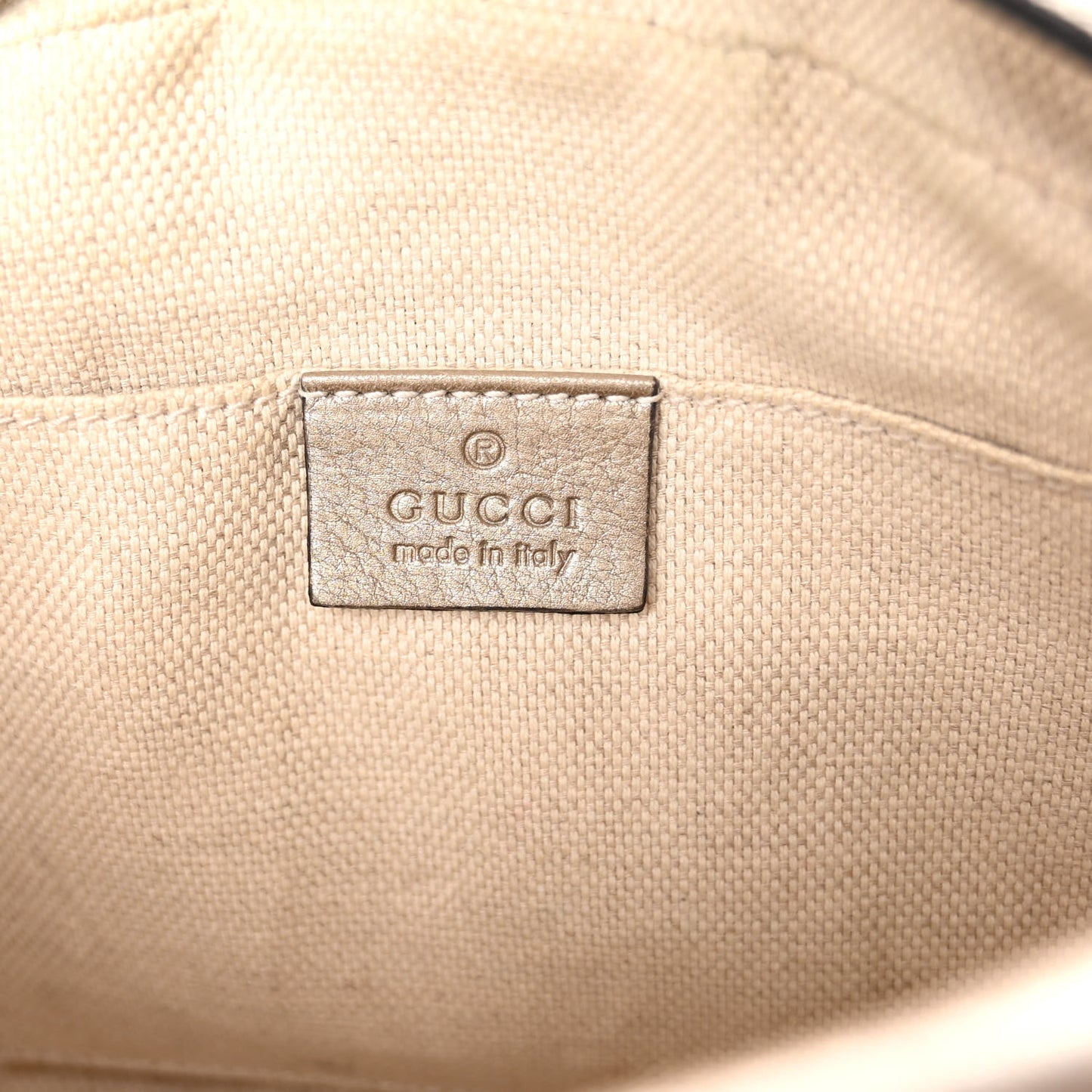 Metallic Pebbled Calfskin Small Soho Disco Bag Golden Beige