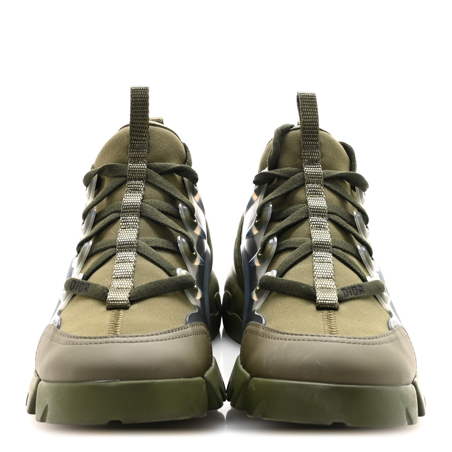 Christian Dior Neoprene Rubber Womens D-Connect Sneakers 35 Kaki