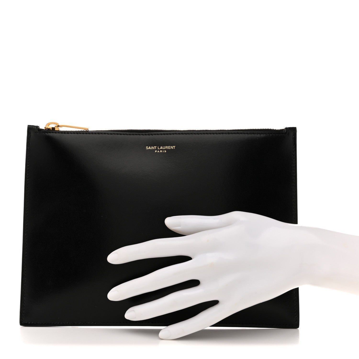 Saint Laurent Calfskin Zip Clutch Black 1862038 – FASHIONPHILE