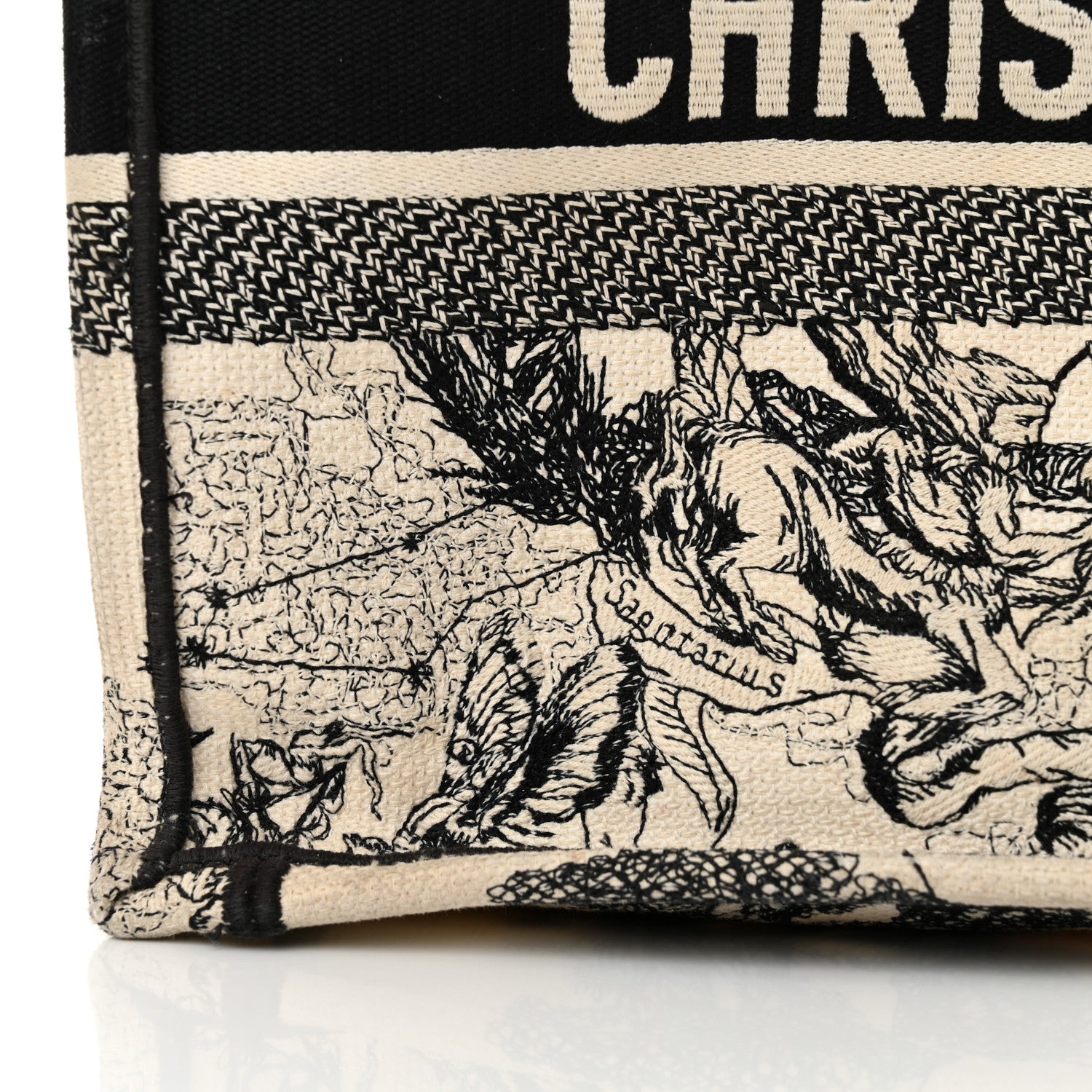 Christian Dior Canvas Zodiac Toile De Jouy Embroidered Medium Book Tote Latte 13 of 22