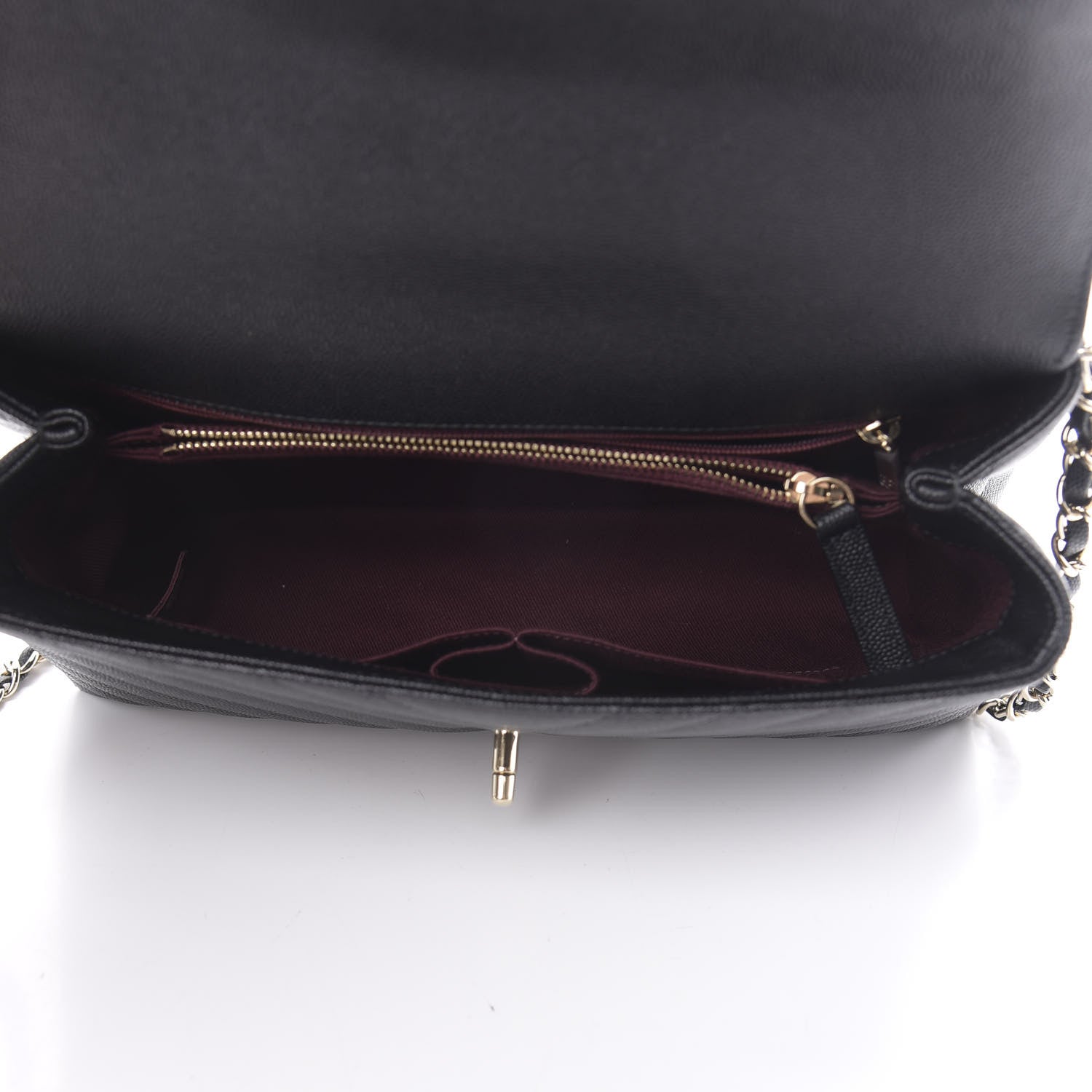 Chanel Caviar Lizard Embossed Chevron Quilted Medium Coco Handle Flap Black 5 of 11