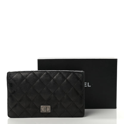 Chanel Patent Crumpled Calfskin Quilted Yen Reissue Wallet Black 9 of 9