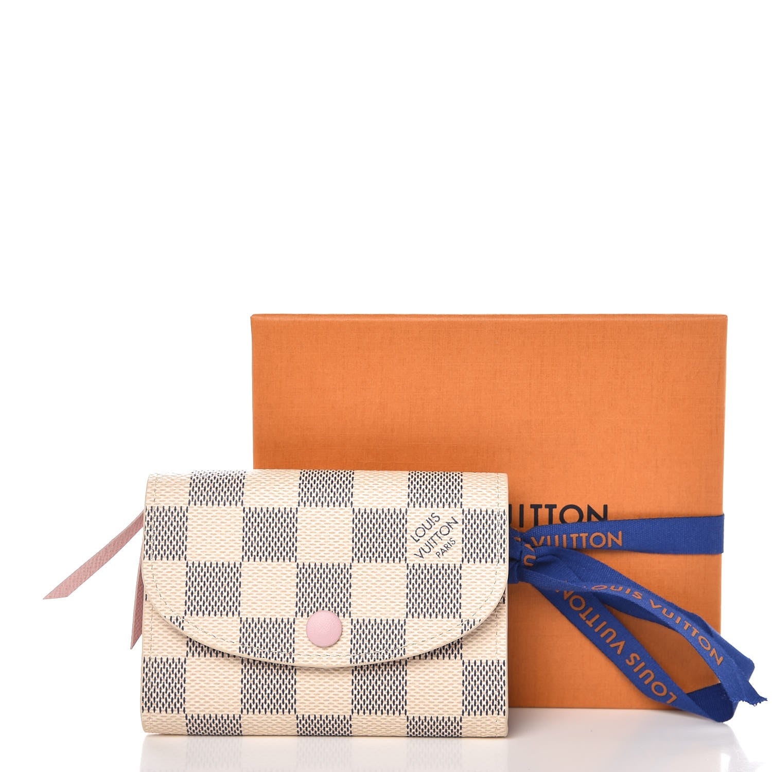 Louis Vuitton Damier Azur Rosalie Coin Purse Rose Ballerine 7 of 7