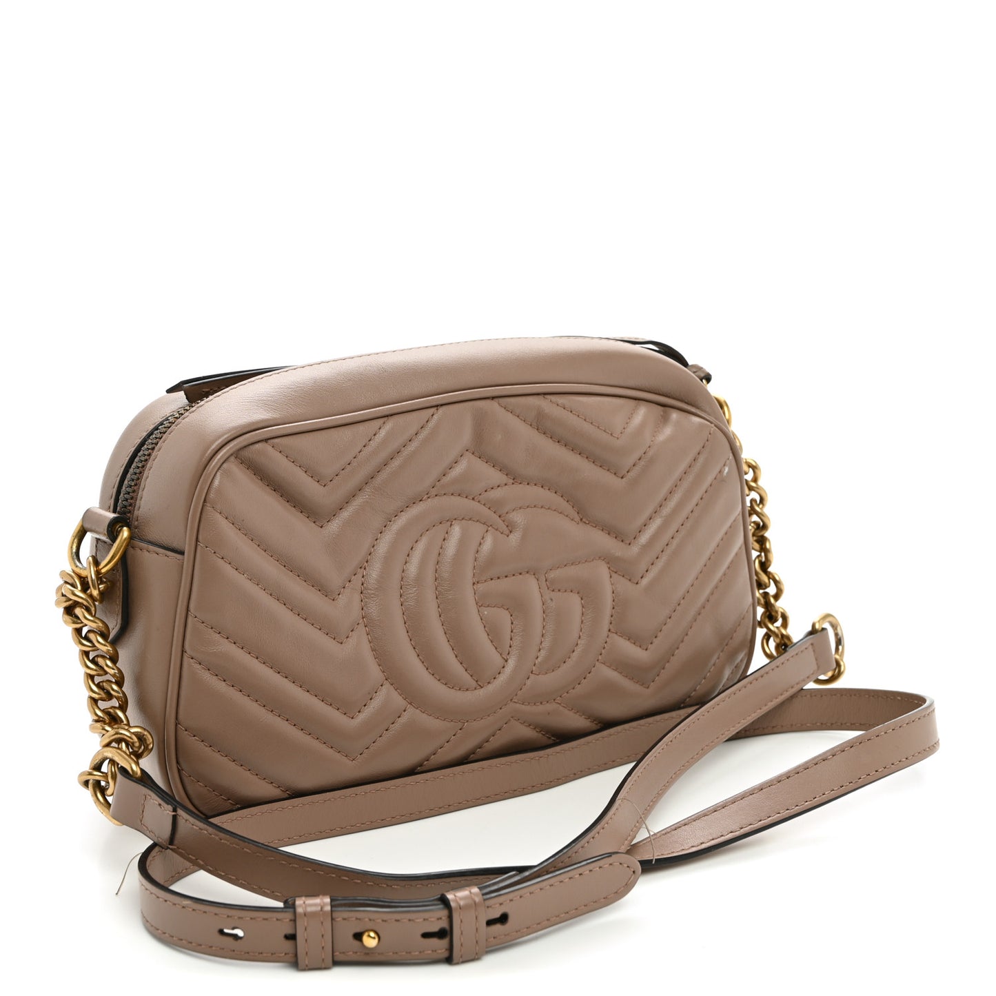 Calfskin Matelasse Small GG Marmont Chain Shoulder Bag Porcelain Rose