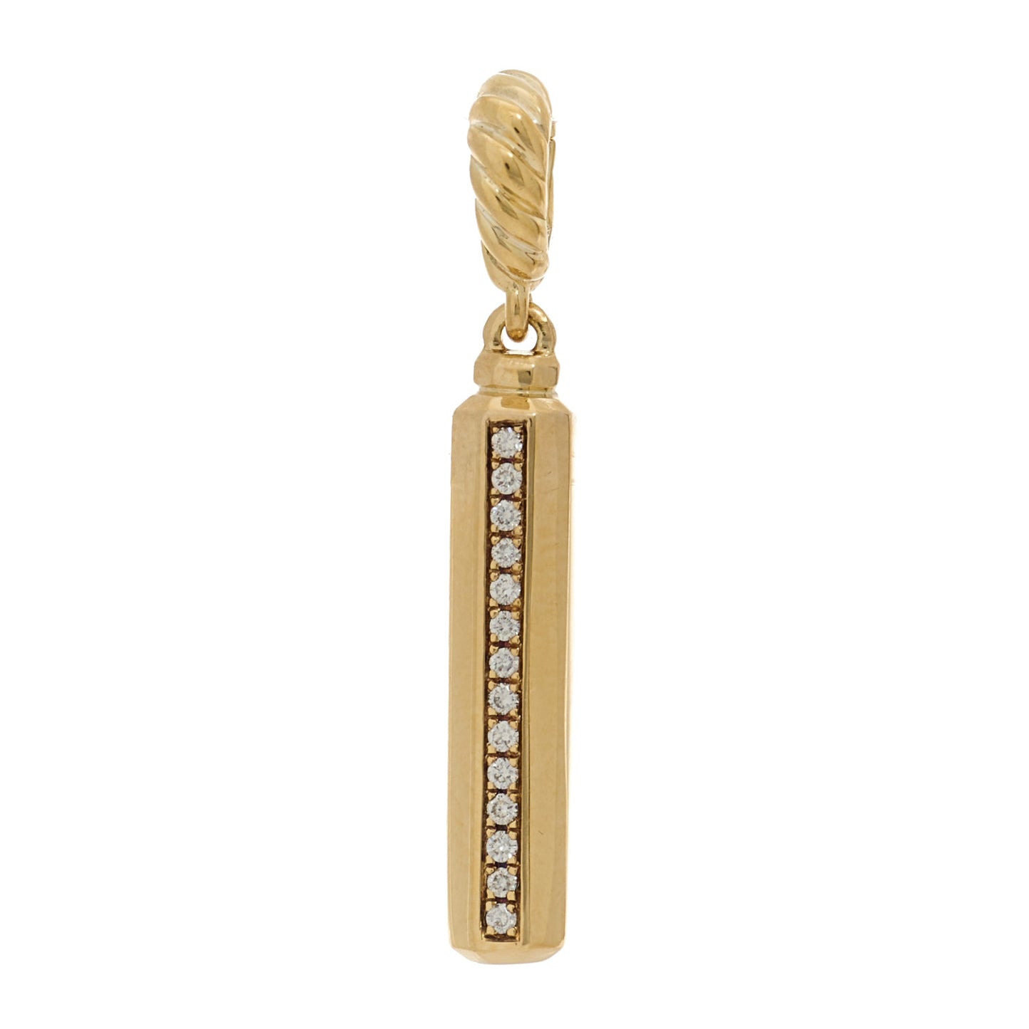 18K Yellow Gold Diamond Lexington Barrel Amulet Pendant