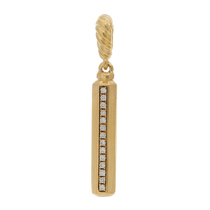 David Yurman 18K Yellow Gold Diamond Lexington Barrel Amulet Pendant 1 of 4