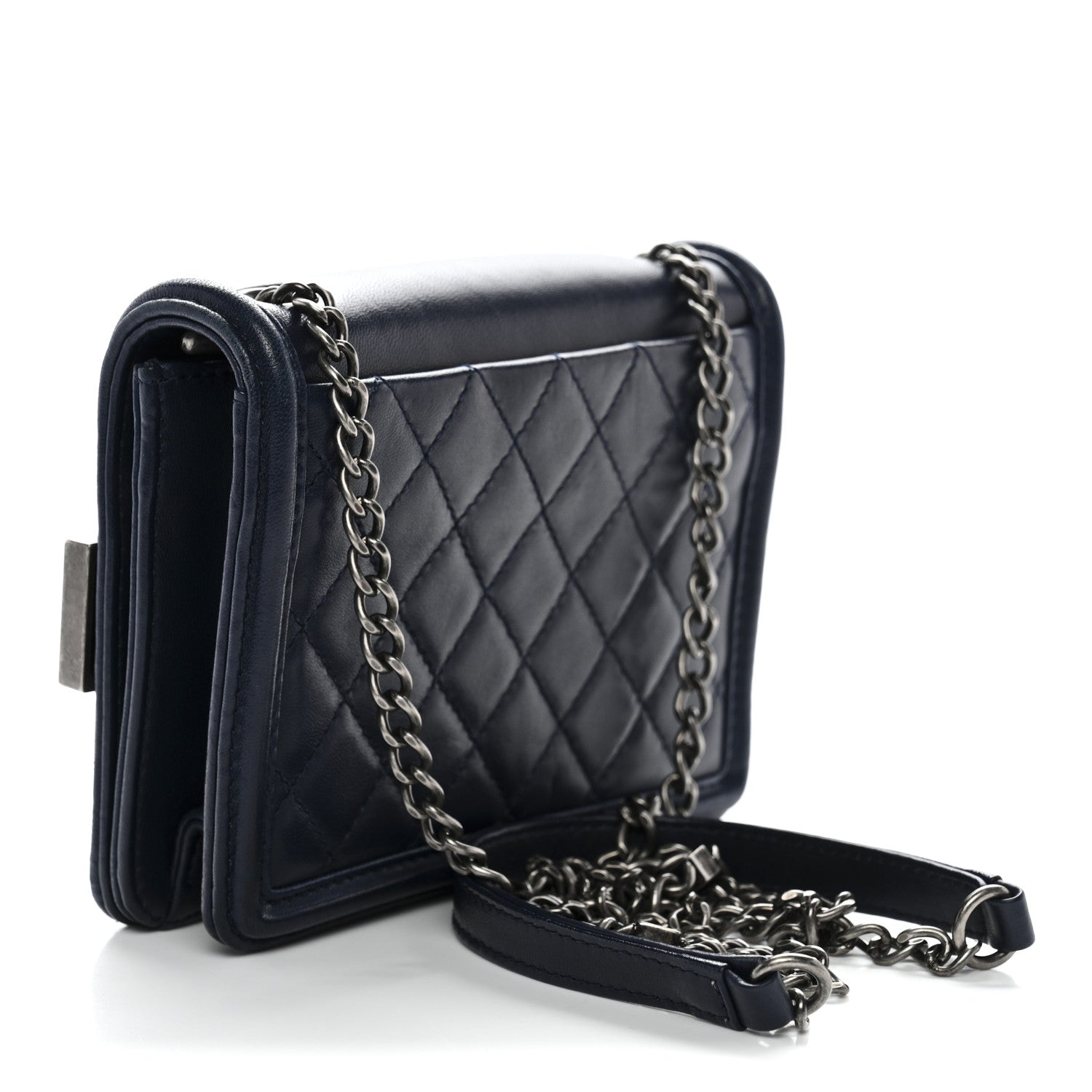 Chanel Plexiglass Lambskin Mini Boy Brick Flap Blue 2 of 11