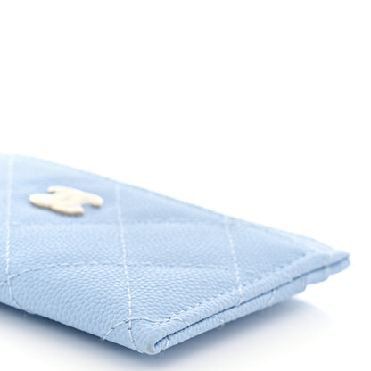 Chanel Caviar Quilted Card Holder Light Blue 10 of 11