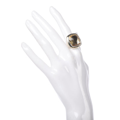 David Yurman Sterling Silver 18K Yellow Gold Champagne Citrine 18mm Albion Statement Ring 49 5 2 of 5