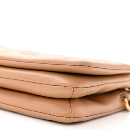Louis Vuitton Lambskin Embossed Monogram Pochette Coussin Camel 9 of 11