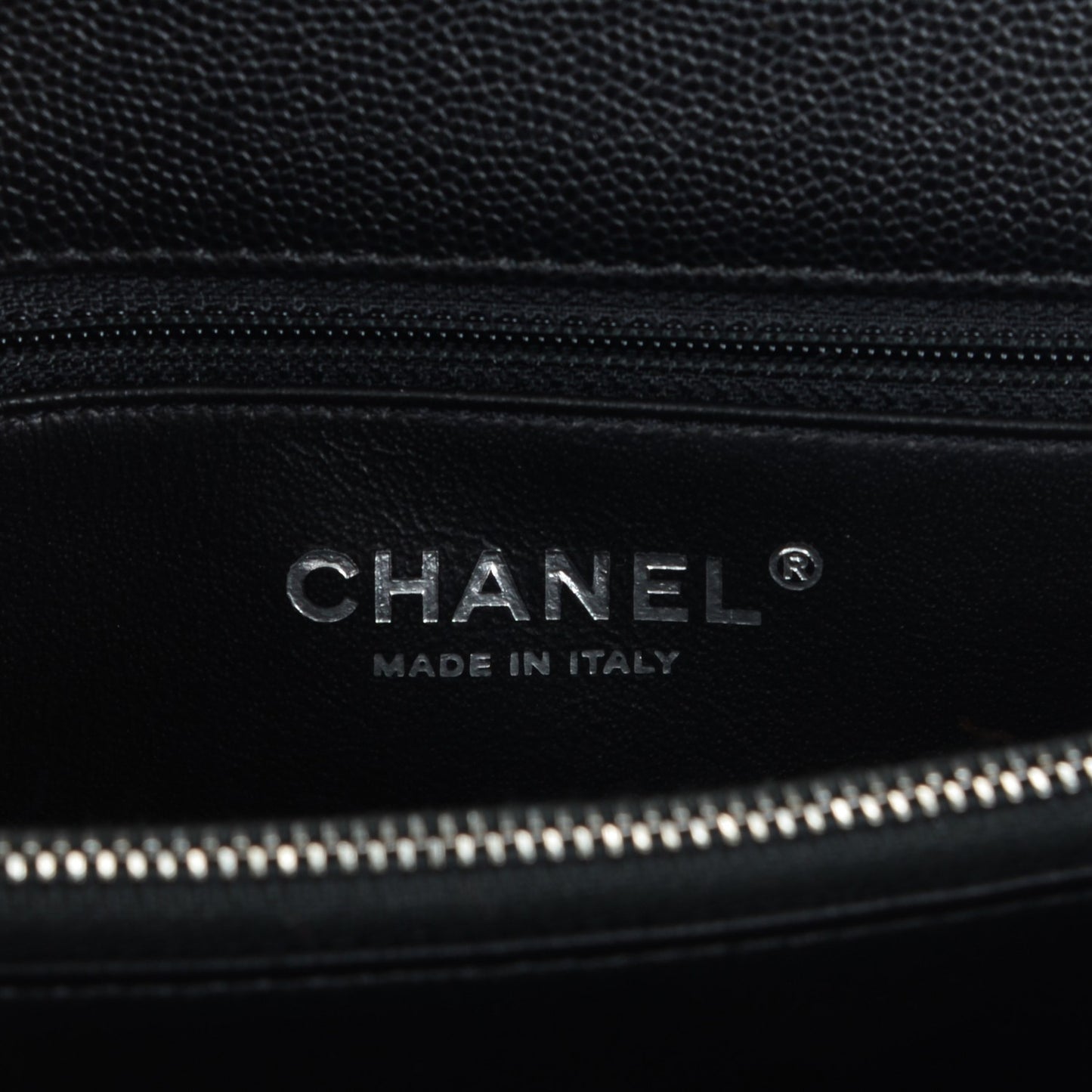 Caviar Lizard Quilted Small Coco Handle Flap Black