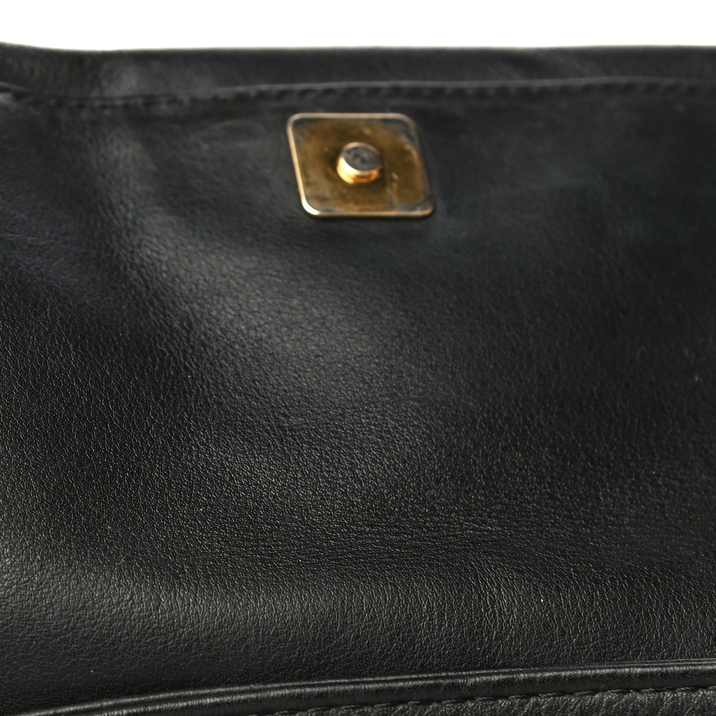 Vitello Flamingo Enamel Fendista Pouchette Crossbody Black