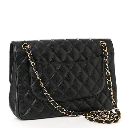 Chanel Caviar Quilted Jumbo Double Flap Black 3 of 17