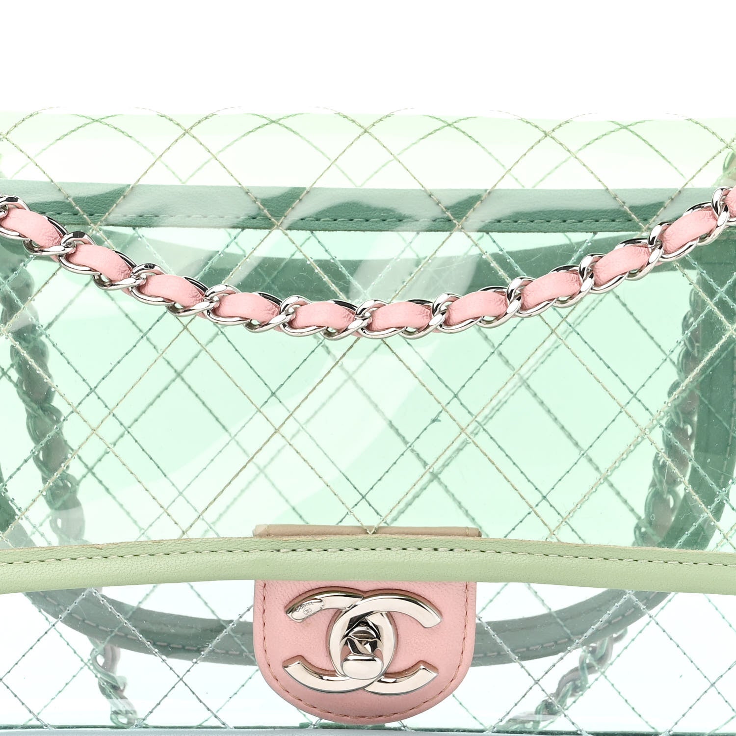 Chanel Lambskin PVC Quilted Medium Coco Splash Flap Blue Green 8 of 10