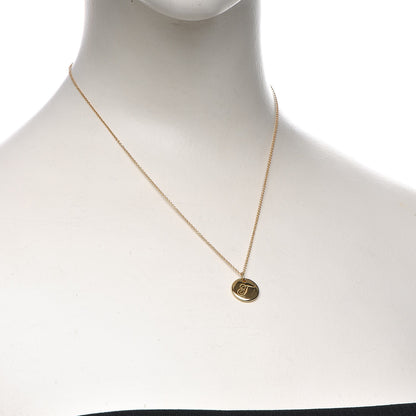 Tiffany 18K Yellow Gold Notes Letter T Disc Charm Necklace 2 of 8