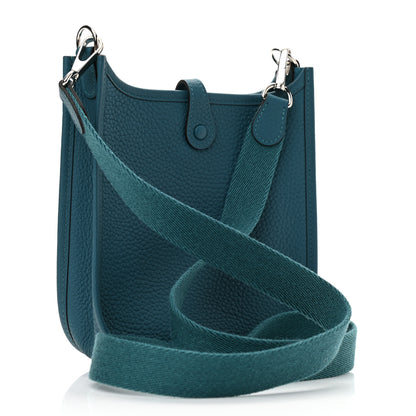 Hermes Taurillon Clemence Evelyne TPM Vert Bosphore 3 of 11