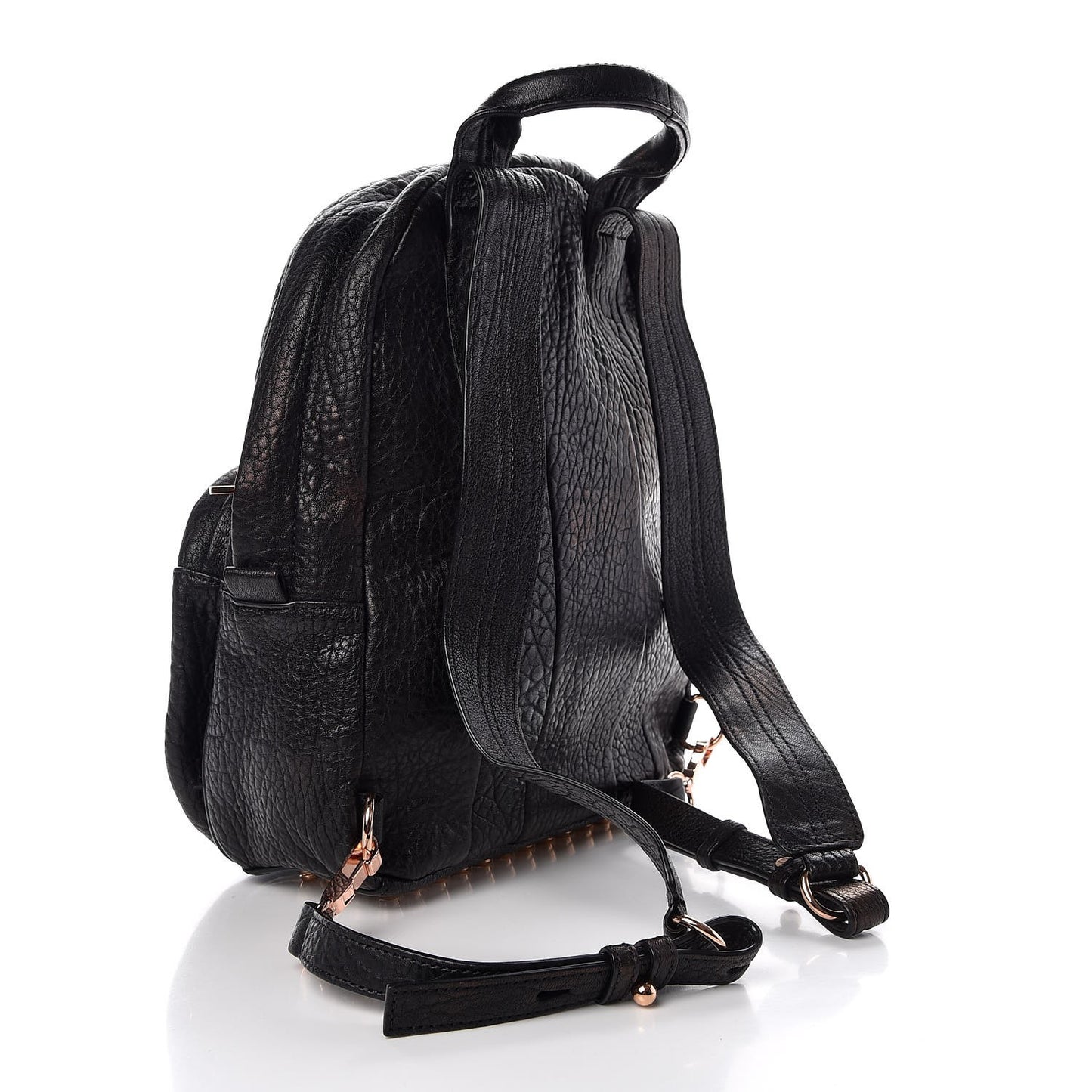 Pebbled Lambskin Dumbo Backpack Black Rose Gold Hardware