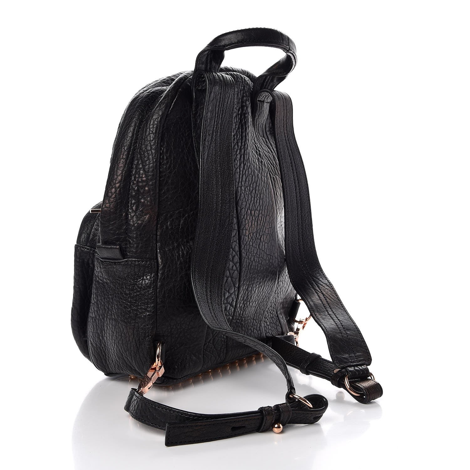 Alexander Wang Pebbled Lambskin Dumbo Backpack Black Rose Gold Hardware 2 of 9