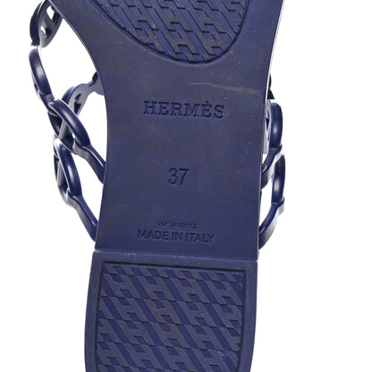 Hermes Rubber Chaine d'Ancre Island Sandals 37 Bleu Smalt 7 of 8