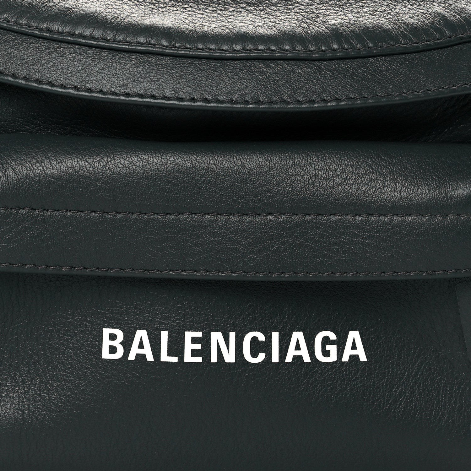 Balenciaga Smooth Calfskin Logo Large Everyday Beltpack Dark Grey White 7 of 9