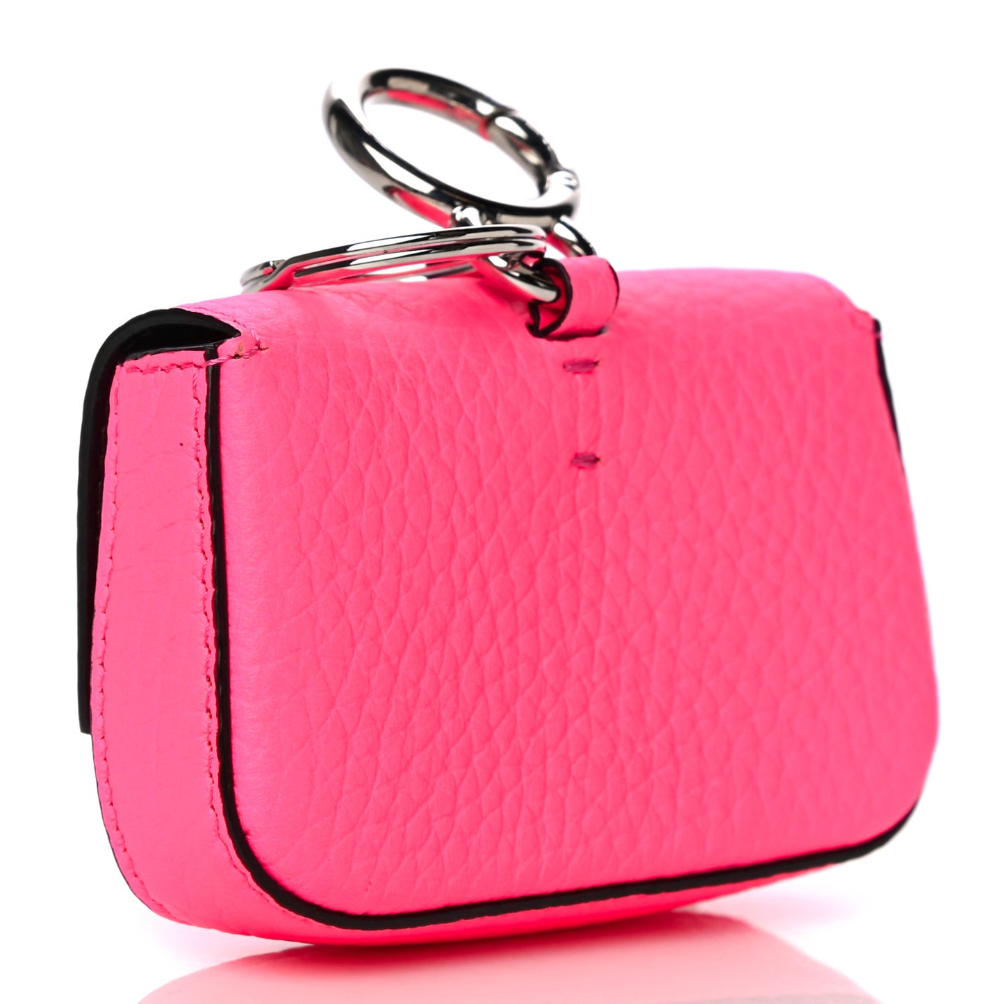 Cuoio Romano Micro Baguette Charm Rosa Fluo