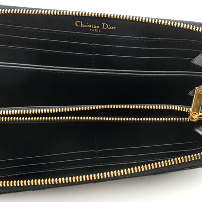 Christian Dior Grained Calfskin Supple Cannage Caro Zip Wallet Black 5 of 6