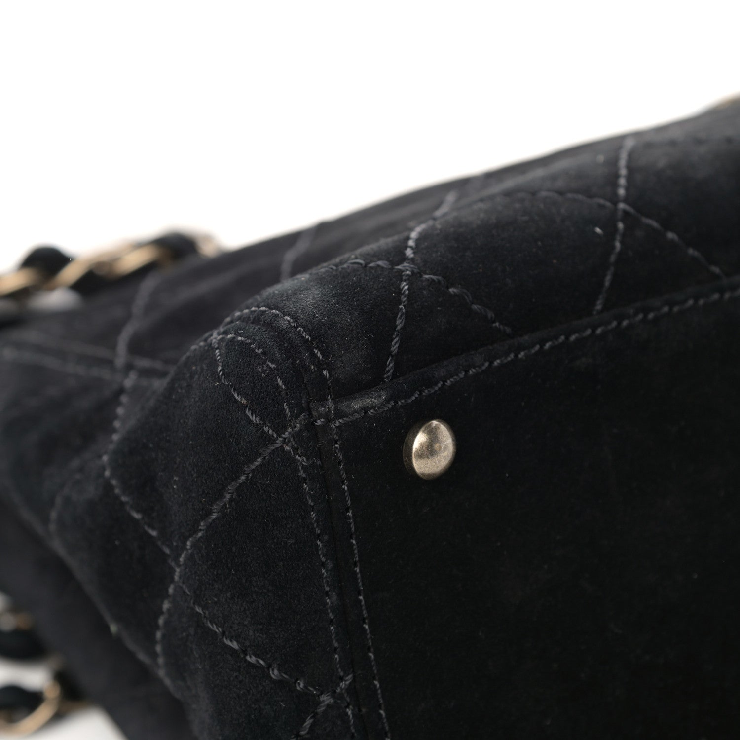 Chanel Suede Stitched Single Flap Black 13 of 16