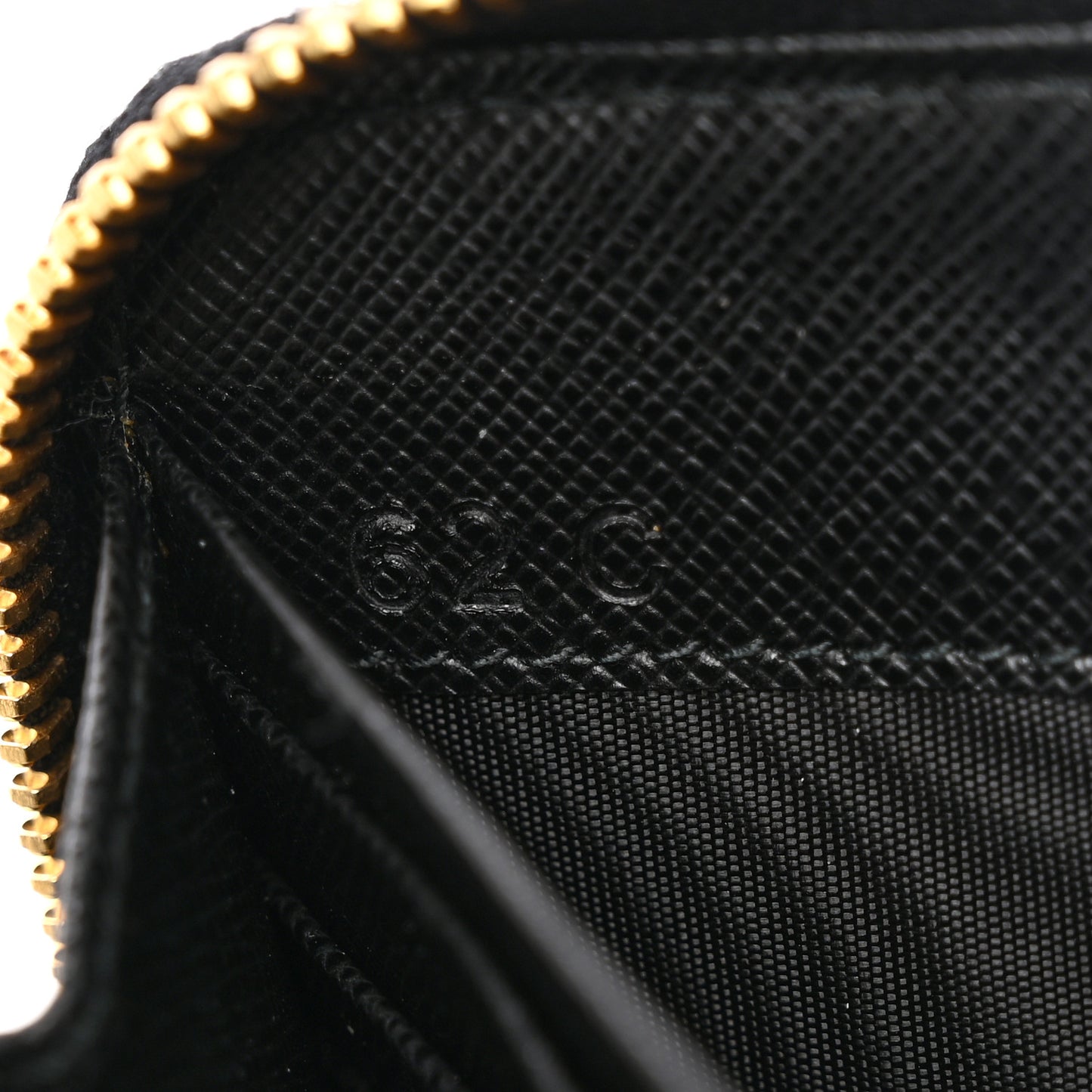 Saffiano Triangle Zip Around Wallet Black