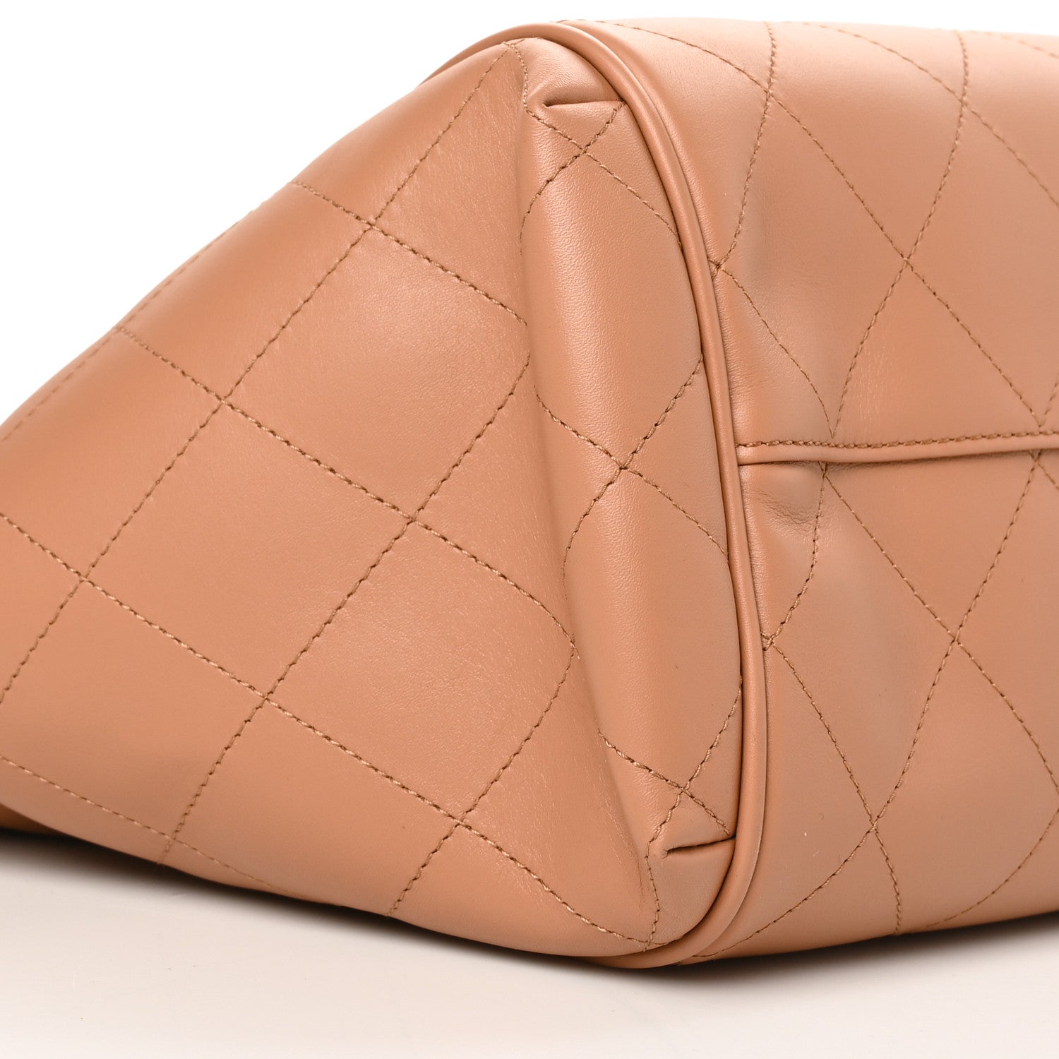 Chanel Calfskin Stitched Small Shopping Tote Brown 11 of 12