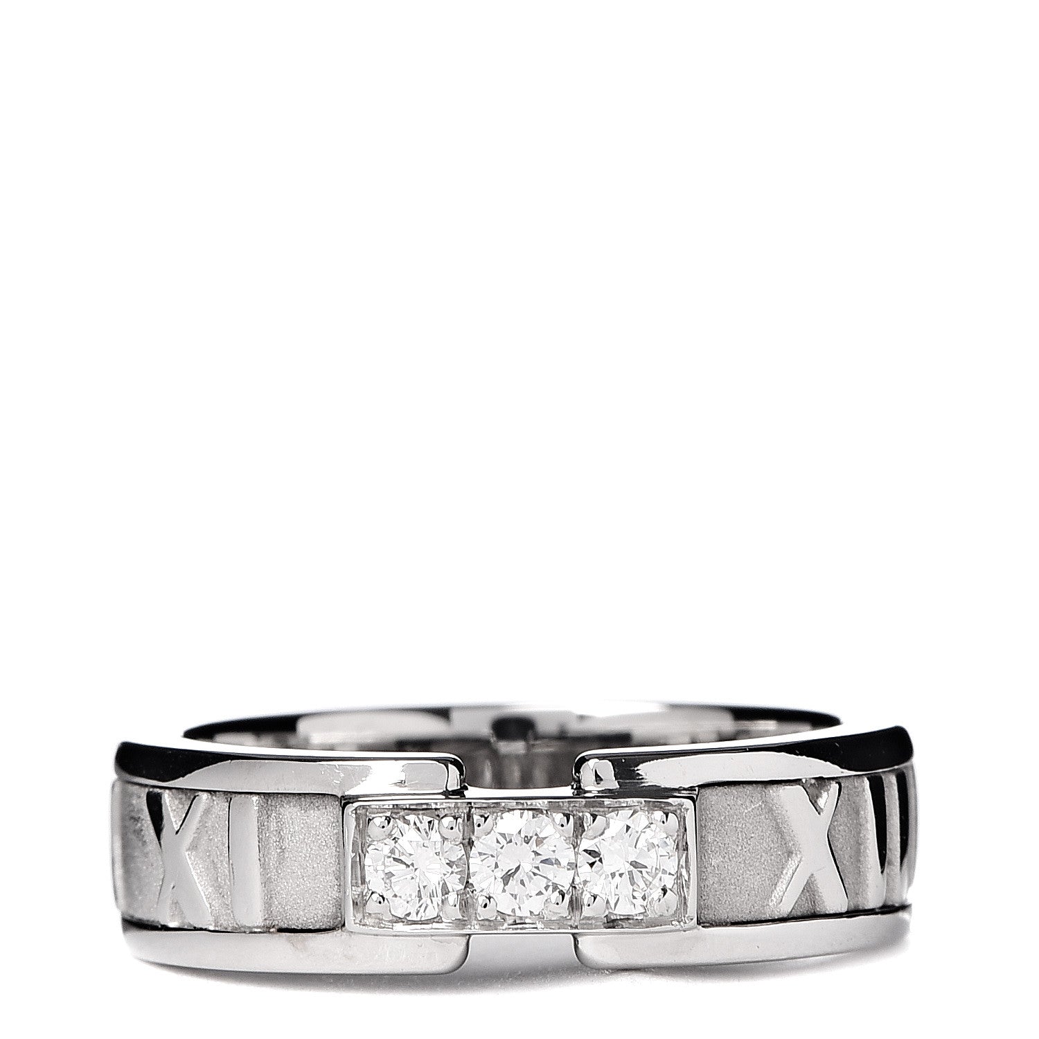 Tiffany 18K White Gold Diamond Atlas Ring 50 5.5 1 of 4
