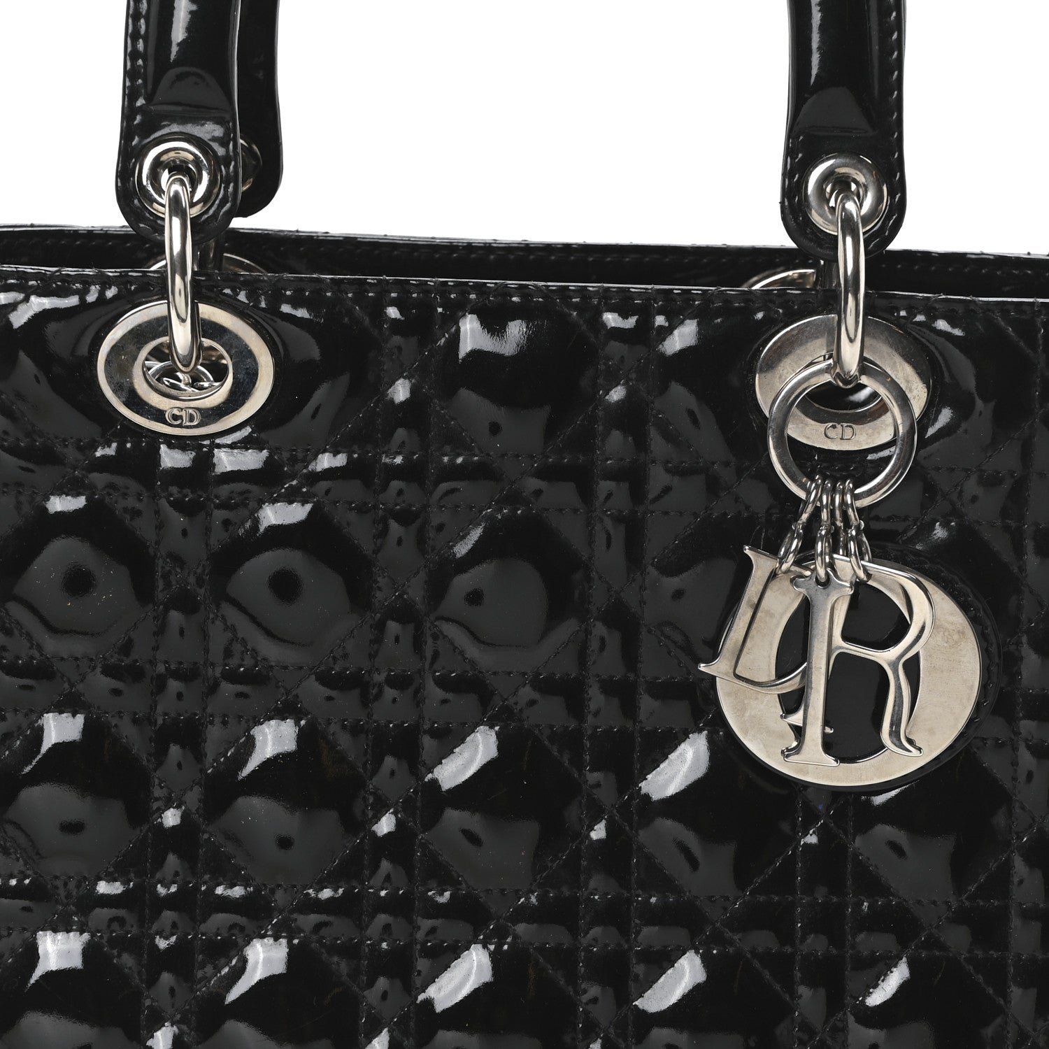 Christian Dior Patent Cannage Medium Lady Dior Black 8 of 10