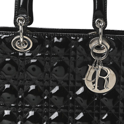 Christian Dior Patent Cannage Medium Lady Dior Black 8 of 10