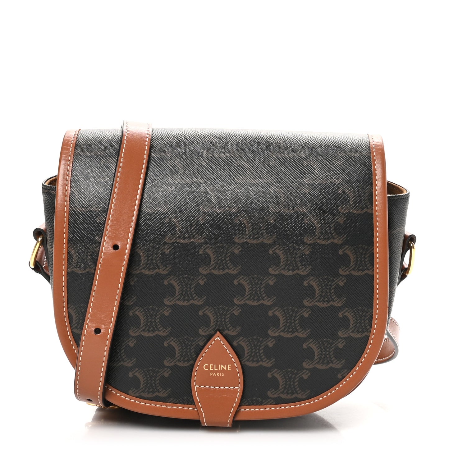 Triomphe Canvas Medium Folco Bag Tan