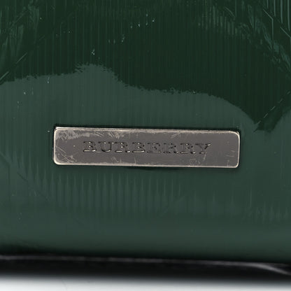 Burberry Patent Check Embossed Medium Anford Convertible Bowling Bag Dark Green 9 of 17