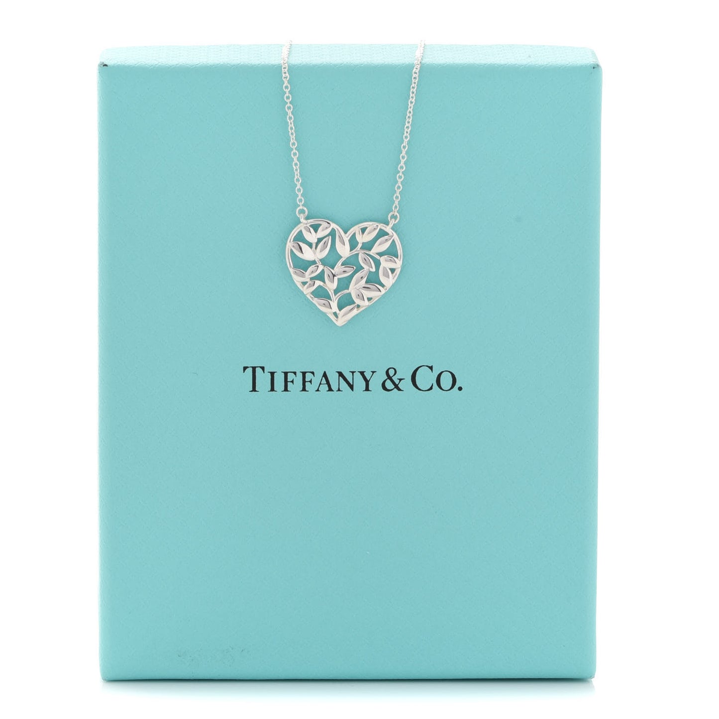 Sterling Silver Paloma Picasso Olive Leaf Heart Pendant Necklace