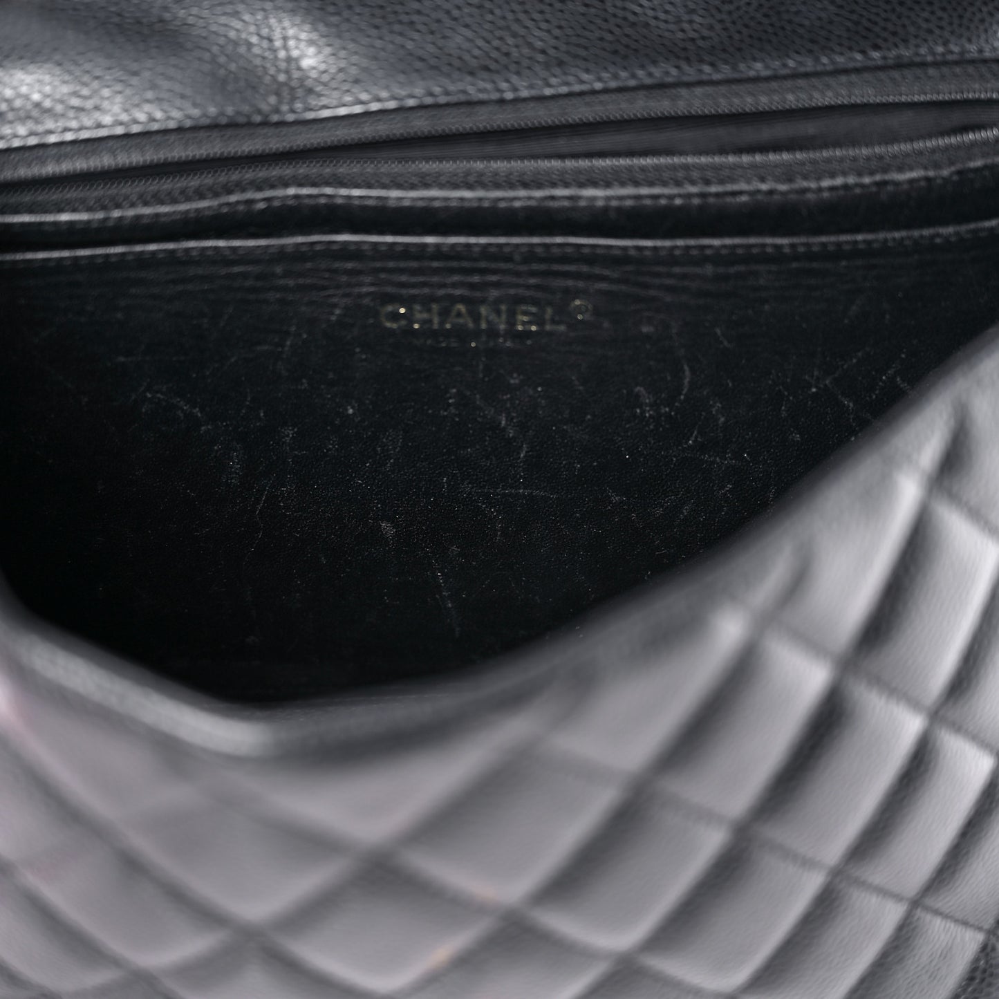 Caviar Quilted Jumbo Single Flap Black