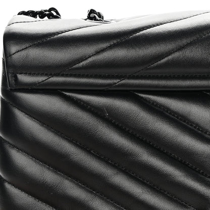 Saint Laurent Calfskin Y Quilted Monogram Monochrome Medium Loulou Chain Satchel Black 13 of 14