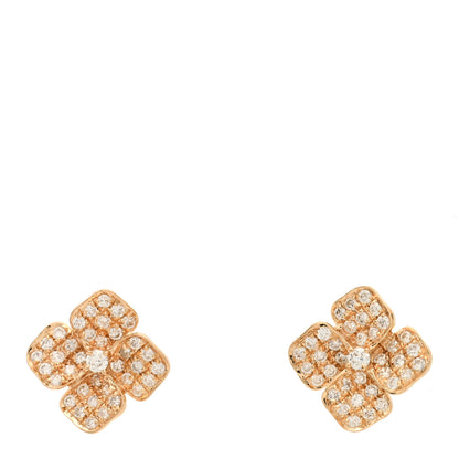 Anita Ko 18K Rose Gold Diamond Medium Flower Stud Earrings 1 of 4