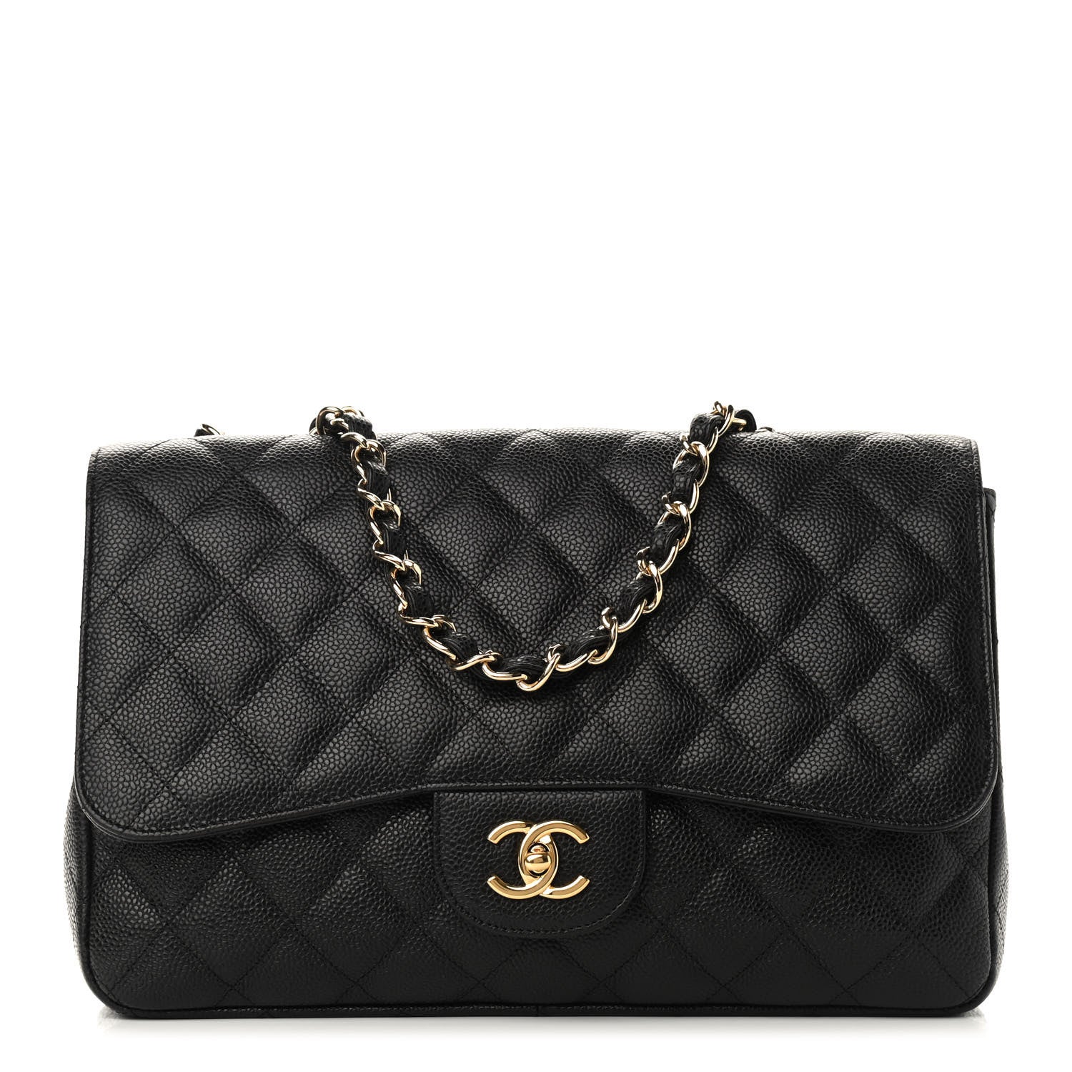 Chanel Caviar Quilted Jumbo Single Flap Black 1 of 9