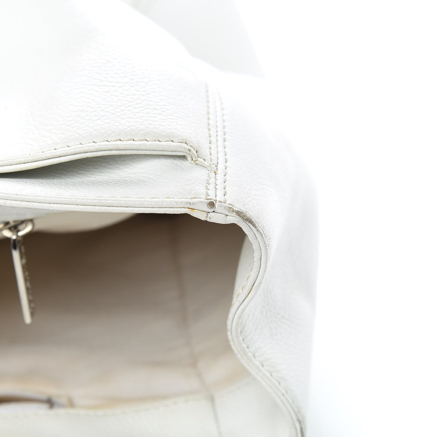 Calfskin Cerf Executive Shopper Tote White